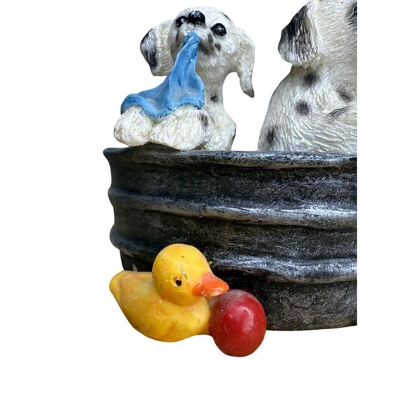 Vintage Dalmatian Puppies in Tub Collectible Figurine Resin 3” - Picture 4 of 8